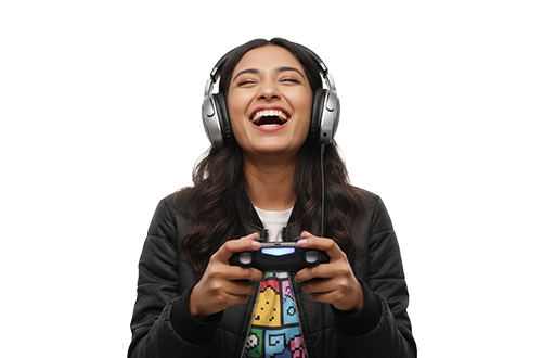 Woman playing a video game