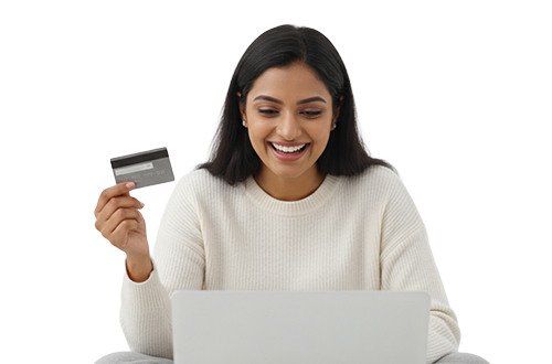Woman making an online payment